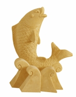 圆雕砂岩雕塑建材加盟图片:Y0092C戏水鱼