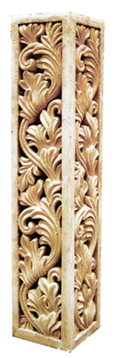柱子砂岩雕塑建材加盟图片:Z0005叶形装饰透光柱