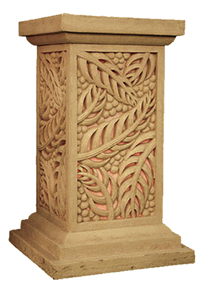 柱子砂岩雕塑建材加盟图片:Z0007橄榄叶透光柱