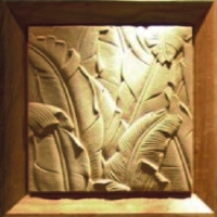 浮雕砂岩雕塑建材加盟图片:B0002C芭蕉壁饰