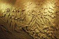 浮雕砂岩雕塑建材加盟图片:B0094兰花壁饰