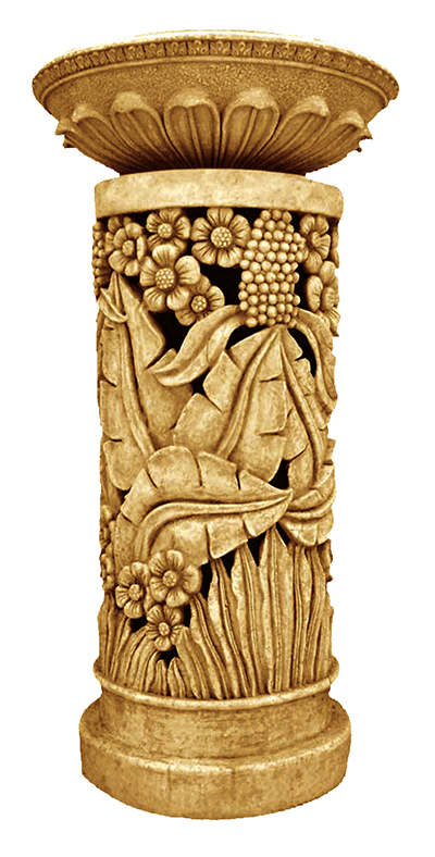 花盆砂岩雕塑建材加盟图片:C0059芭蕉叶透光装饰花盆