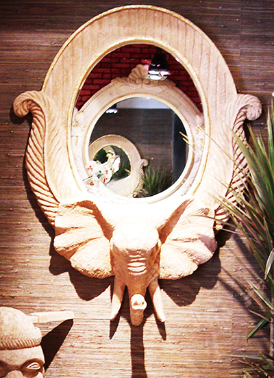 镜子砂岩雕塑建材加盟图片:J0014象镜